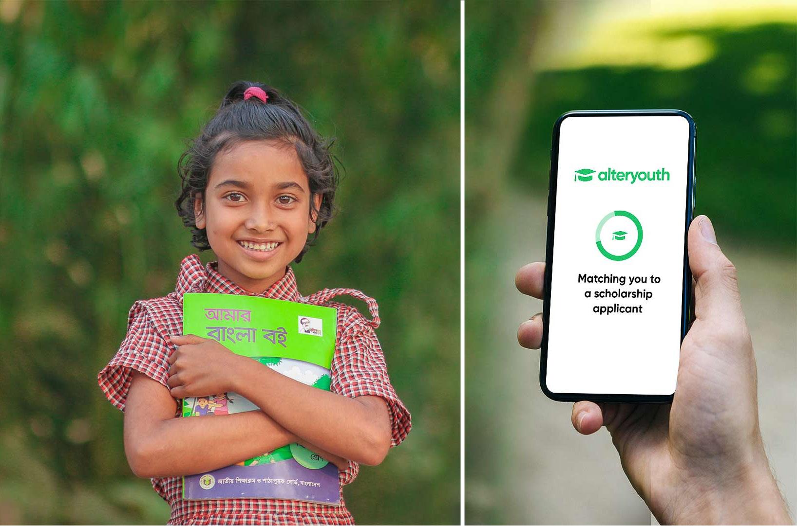 Picture of starting a scholarship through the AlterYouth app